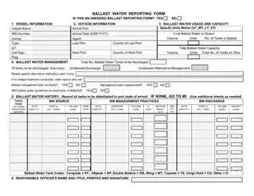 Ballast Water Reporting Form Preview