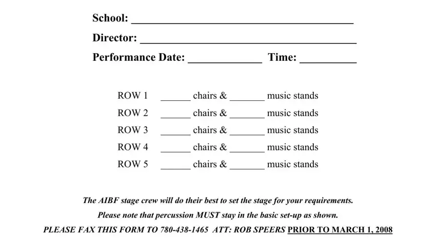 concert band seating chart creator School, Director, Performance Date  Time, ROW   chairs   music stands, ROW   chairs   music stands, ROW   chairs   music stands, ROW   chairs   music stands, ROW   chairs   music stands, The AIBF stage crew will do their, Please note that percussion MUST, and PLEASE FAX THIS FORM TO  ATT ROB fields to insert