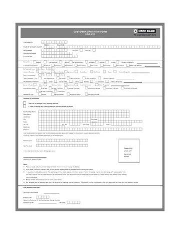 Bank Customer Updation Form Preview
