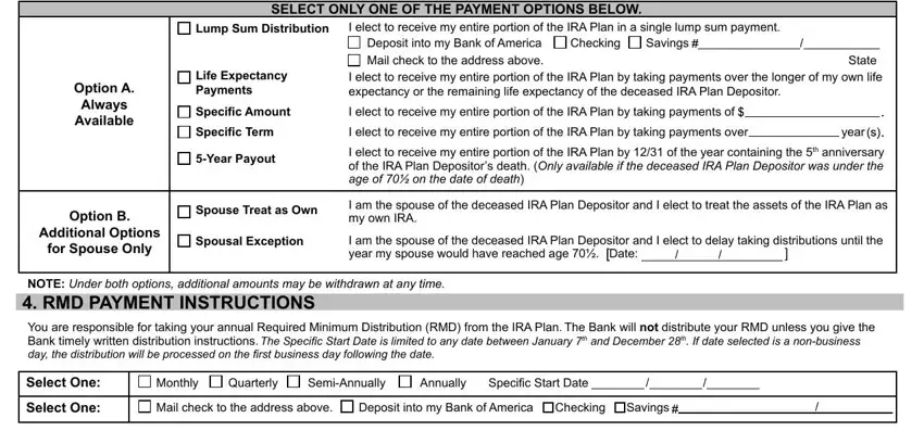 step 2 to filling out bank ira beneficiary