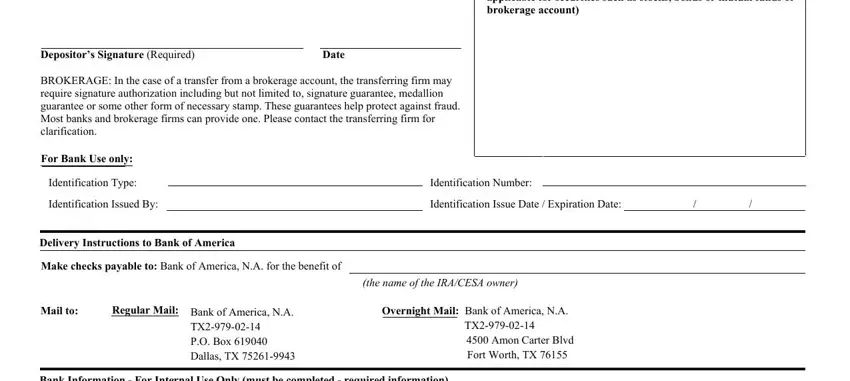 step 5 to completing letter headed paper of bank of america requesting for transfer