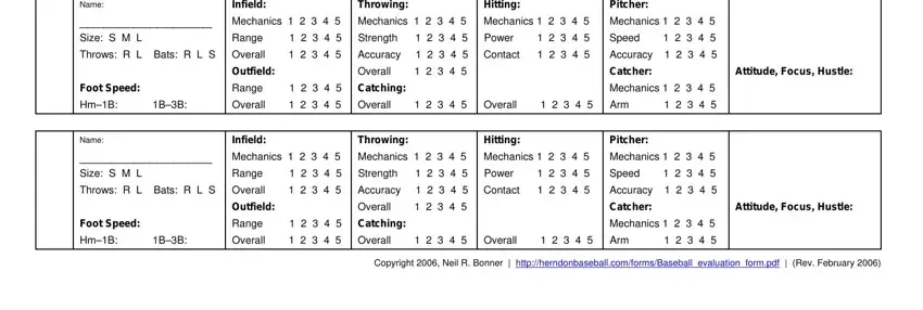 Finishing baseball evaluation form part 2