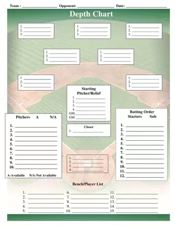 Baseball Field Lineup Template Preview