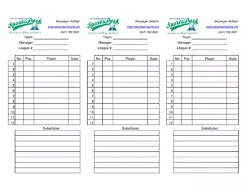 Baseball Lineup Sheets Preview