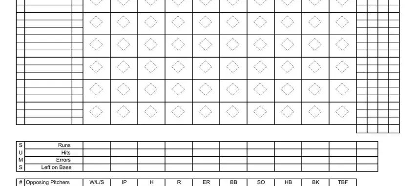 step 2 to finishing fillable baseball scorecard