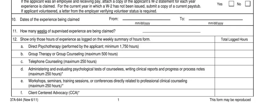 Filling in word bbs experience verification form part 2