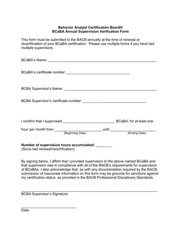 Bcaba Annual Supervision Verification Form Preview