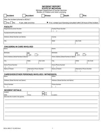 Bcal 4605 Form Preview