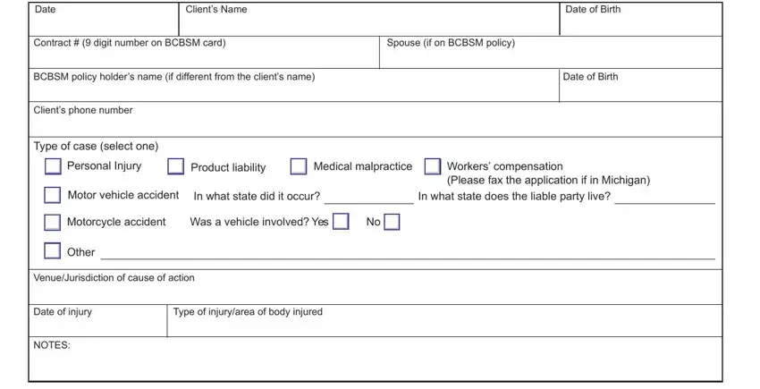 bcbsm subrogation form empty fields to fill out