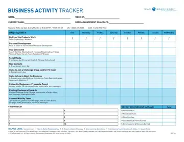 Beachbody Business Activity Tracker Form Preview