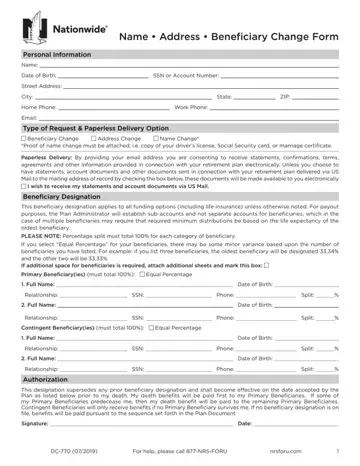 Beneficiary Change Form Preview