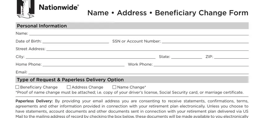 form beneficiary change form gaps to complete