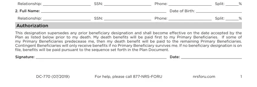 Entering details in form company beneficiary step 3