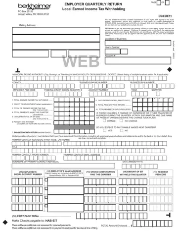 Berkheimer Online Form Preview