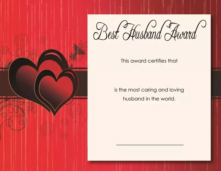 Best Husband Certificate first page preview