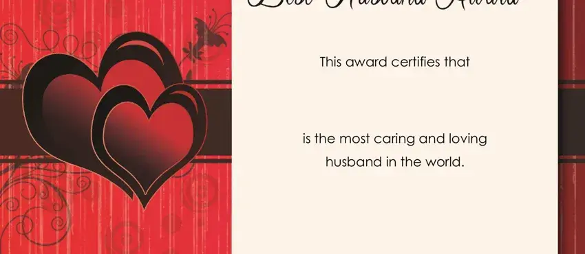 completing best husband certificate template step 1