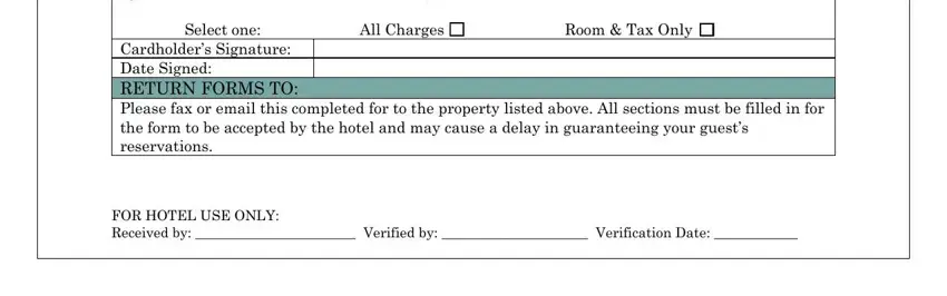 Filling in best western credit authorization form part 2