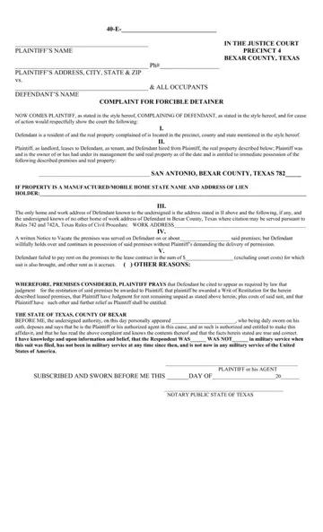 Bexar County Notice To Vacate Form Preview