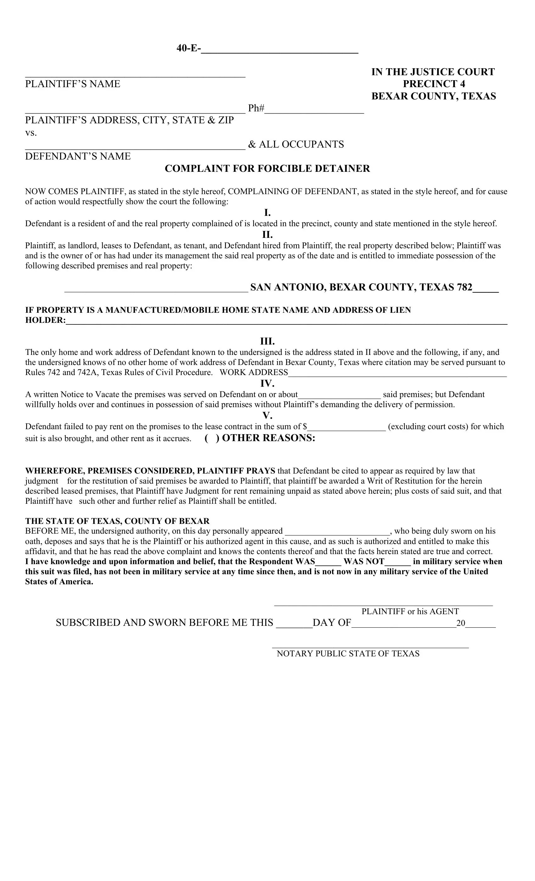 bexar-county-notice-to-vacate-pdf-form-formspal