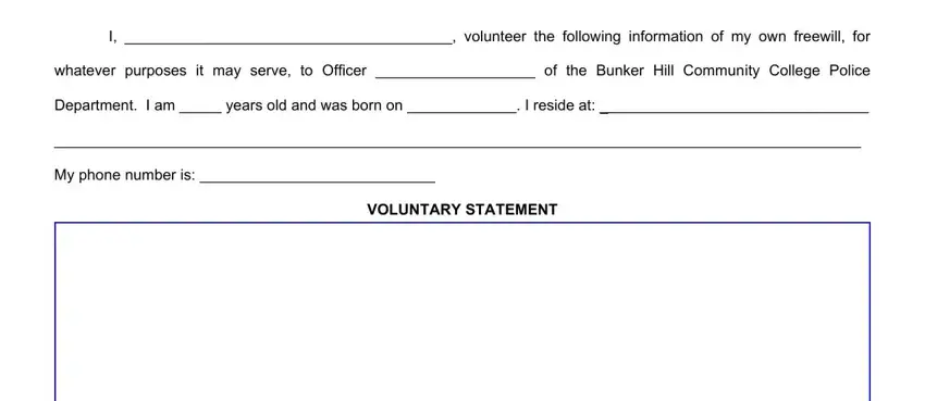 bunker voluntary statement empty fields to consider
