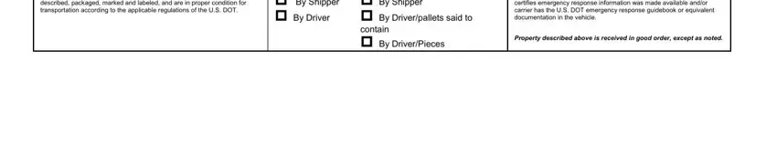 Filling in averitt express bill of lading part 3