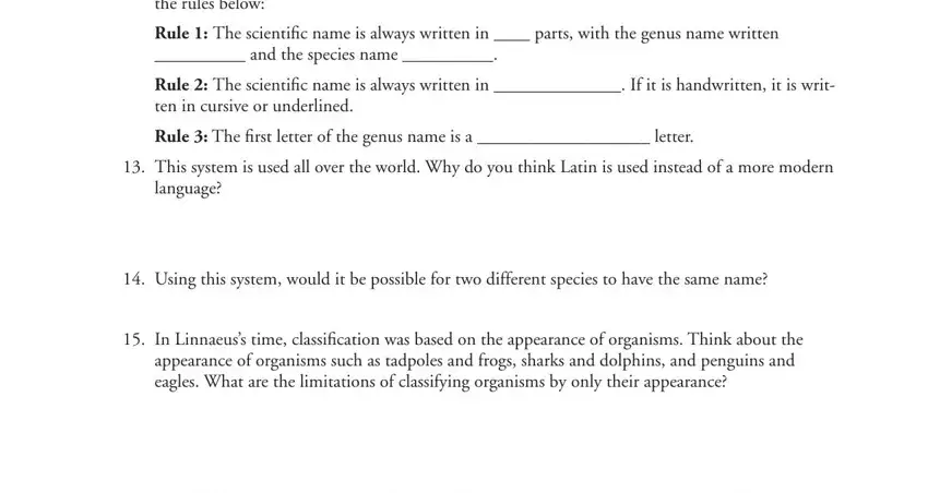 part 4 to completing biological classification pogil