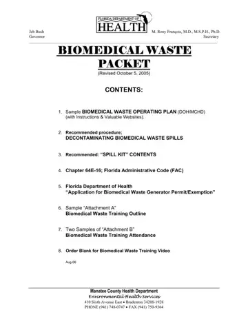 Biomedical Waste Operating Plan Preview