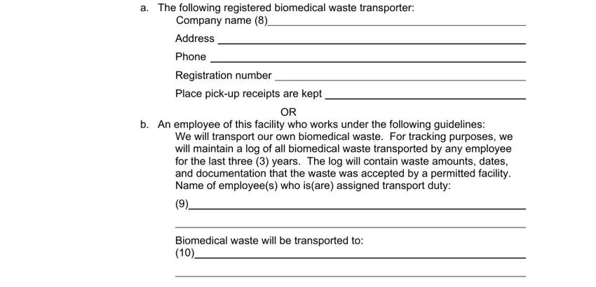 step 5 to completing biomedical waste plan florida