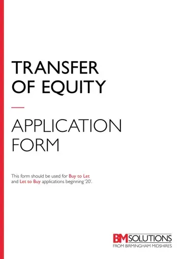 Birmingham Midshire Transfer Of Equity Form Preview