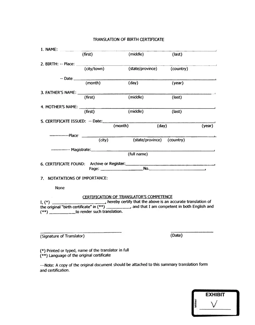 Birth Certificate Form Fill Out Printable PDF Forms Online