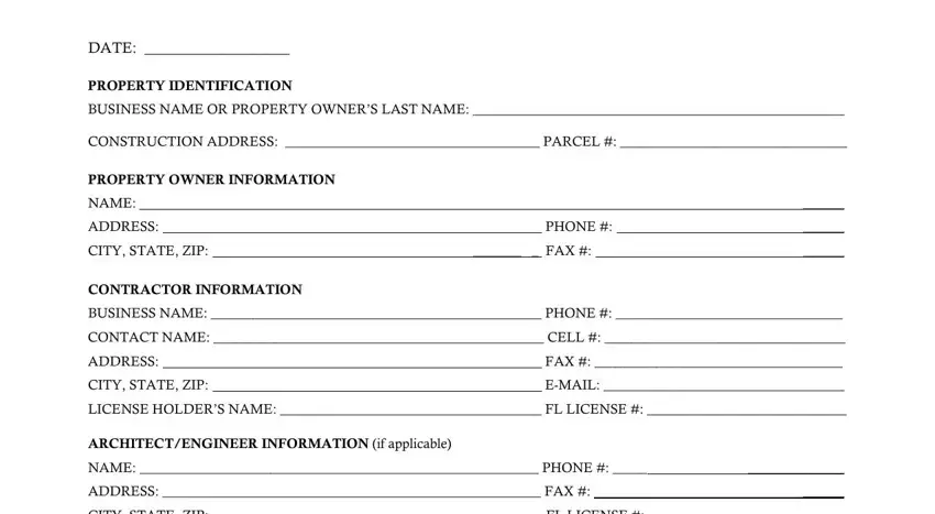 step 1 to filling in daytona beach building department