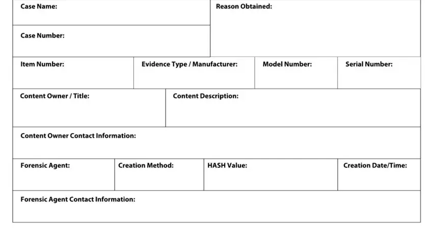 chain of custody document empty spaces to fill out