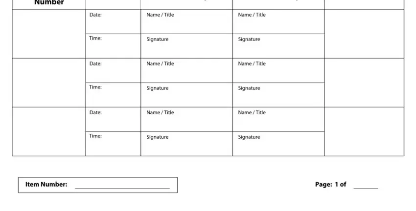 stage 2 to completing chain of custody document