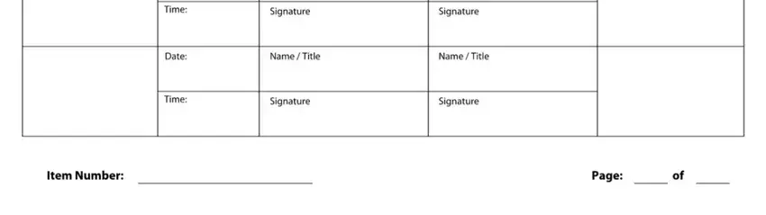 Filling out chain of custody document stage 5