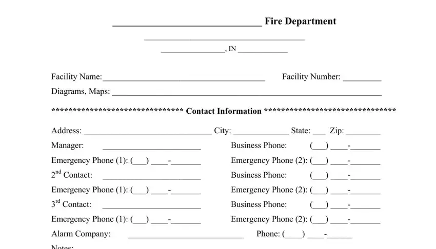 Blank Fire Department Pre Plan PDF Form FormsPal