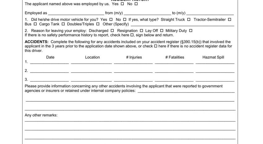 part 2 to completing safety performance history request template fillable