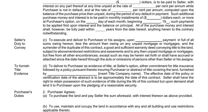 step 2 to entering details in how to write a land contract in michigan