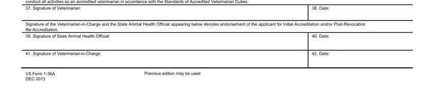 Filling in accreditation form veterinary step 3