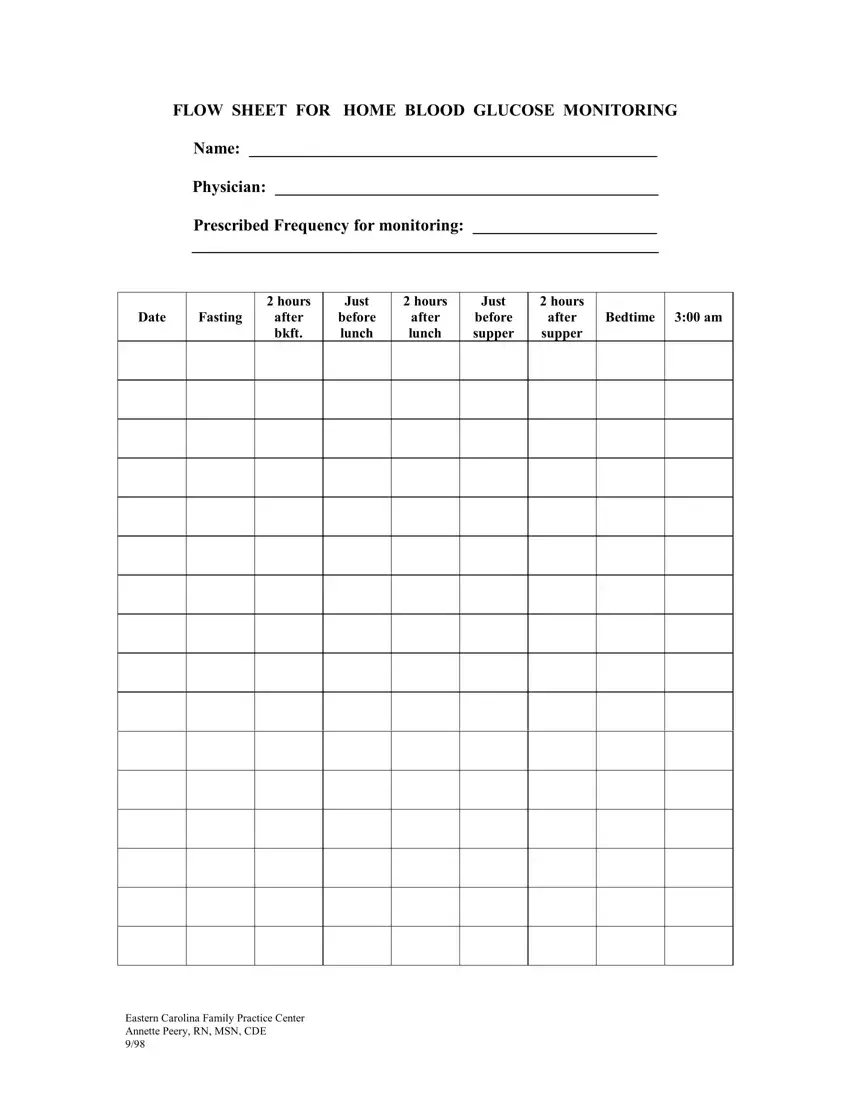 Blood Glucose Monitoring Fill Out Printable PDF Forms Online