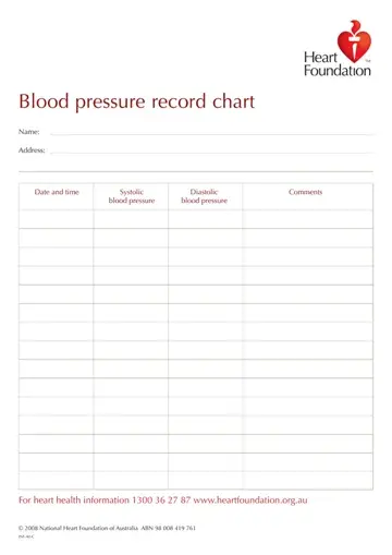 Blood Record Chart Form Preview