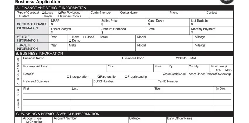 part 1 to completing bmw form application online