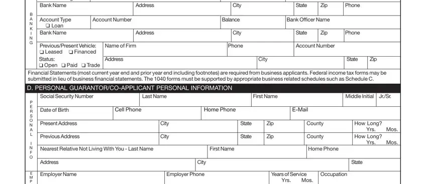 part 2 to entering details in bmw form application online