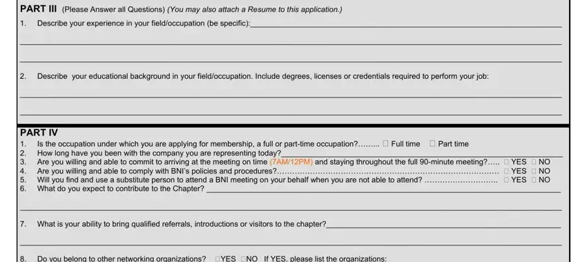 Filling out bni online application form part 3