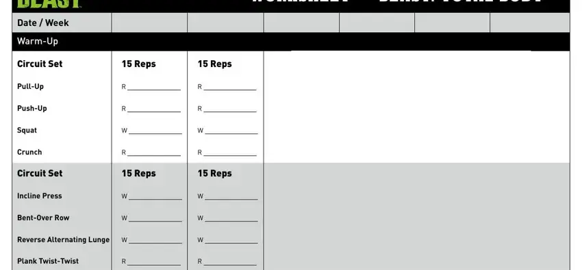 Body Beast Workout Sheet Fill Out Printable PDF Forms Online