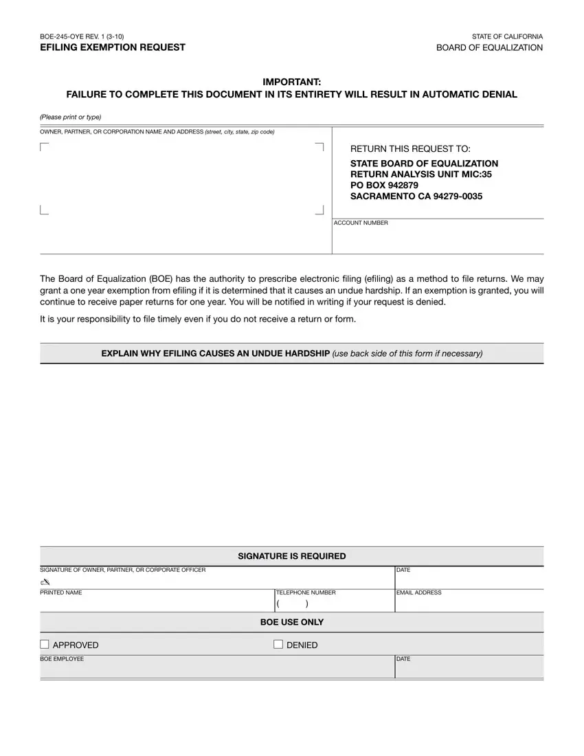 Boe 245 Oye Form first page preview