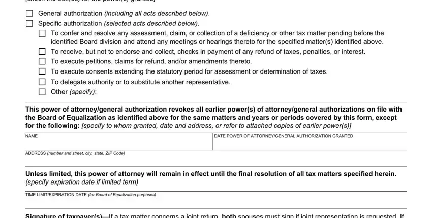 Filling in boe of attorney stage 3