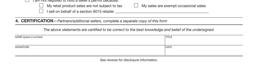 Filling in boe required ca form stage 2