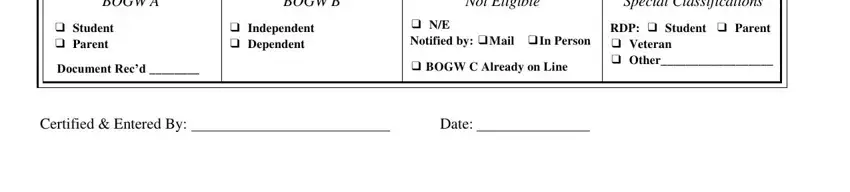 Filling in application for bog waiver stage 5