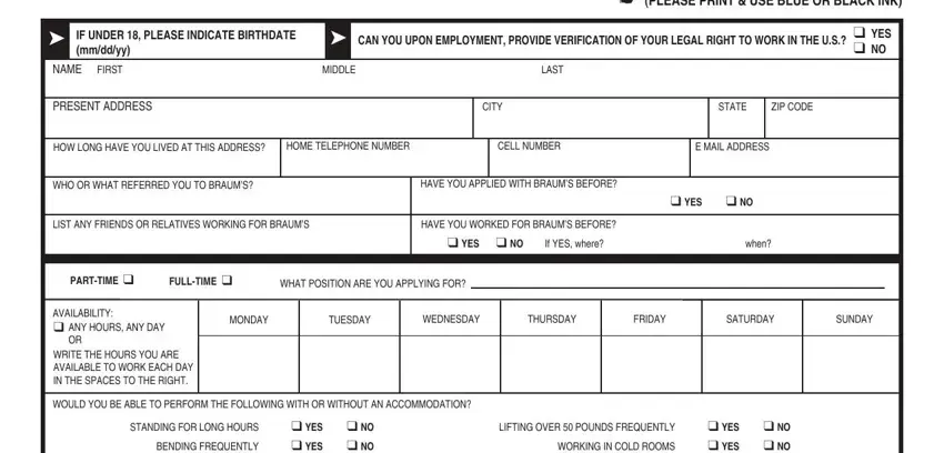 filling out braums applications pdf part 1