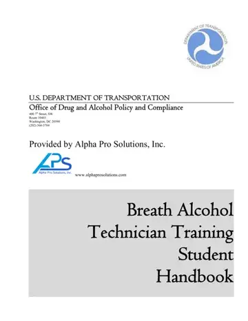 Breath Alcohol Technician Training Handbook Form Preview